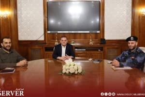 Prime Minister Abdul Hamid Dbeibah meets Ukrainian military envoy Andriy Bayuk in Tripoli