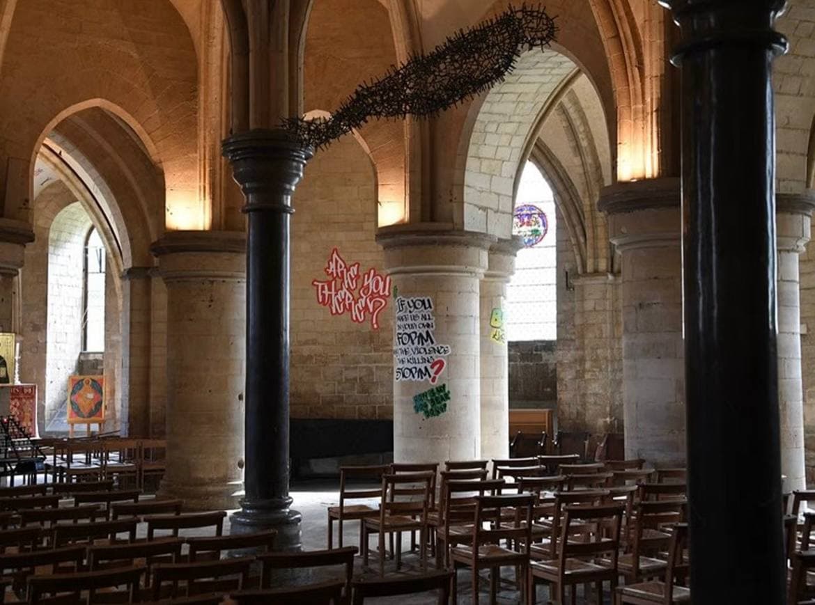 Canterbury Cathedral unveils 'Hear Us' graffiti art installation