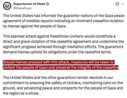 Featured image for: U.S. State Department warns of Hamas planning attack on civilians U.S. State Department warns of Hamas planning attack on civilians