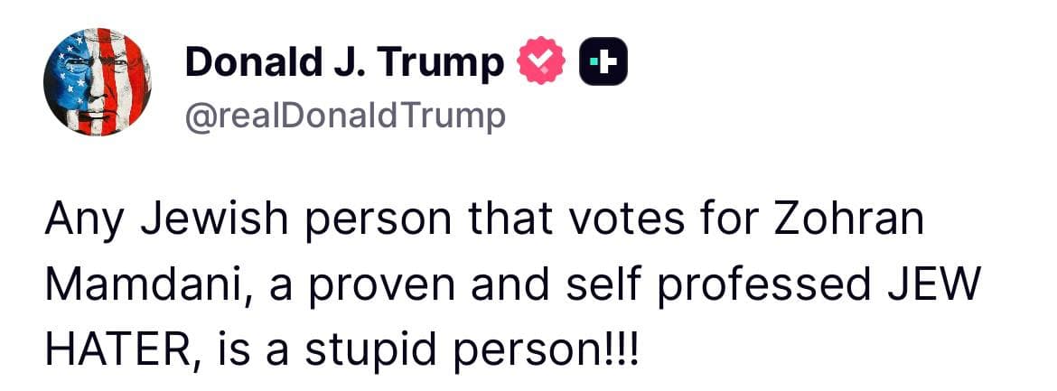 Featured image for: Trump calls Jewish voters for Mamdani 'stupid people' Trump calls Jewish voters for Mamdani 'stupid people'