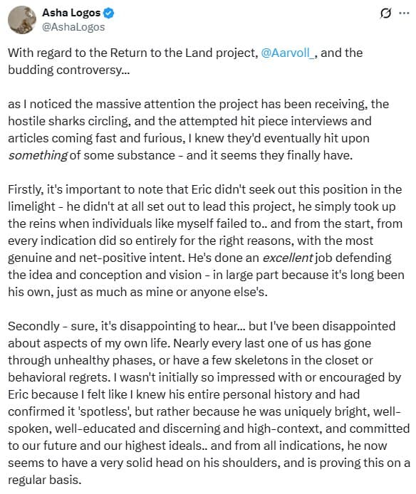 Return to the Land Project Faces Scrutiny Amid Controversy Over Leadership Concerns