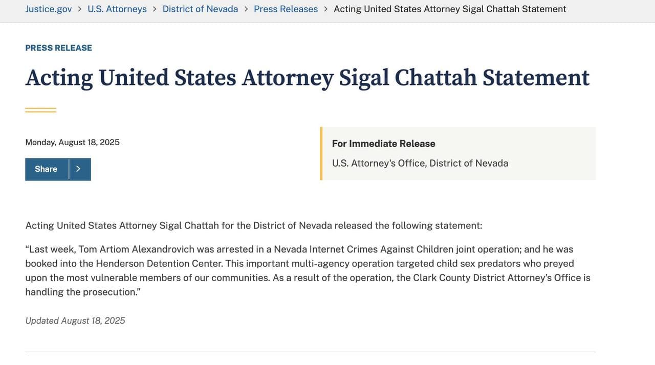 Breaking: Nevada Attorney Sigal Chattah Won't Prosecute Israeli Suspect in Child Sex Crimes