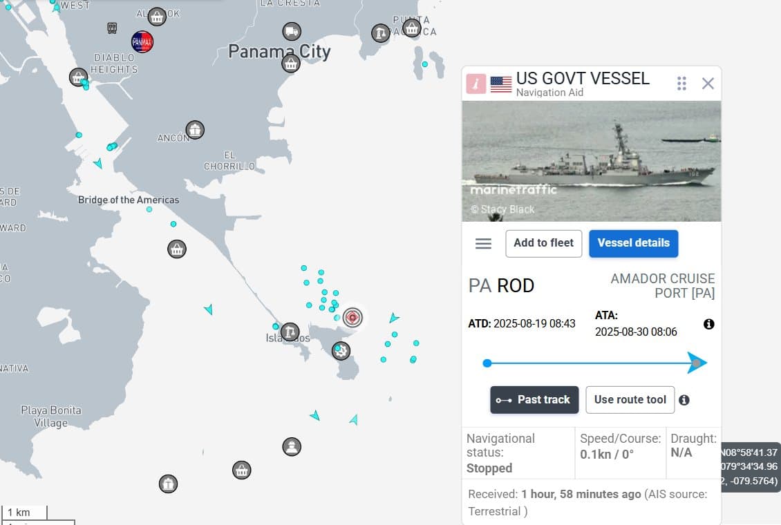 Featured image for: USS Sampson Activates AIS in Panama Ahead of Venezuela Deployment USS Sampson Activates AIS in Panama Ahead of Venezuela Deployment