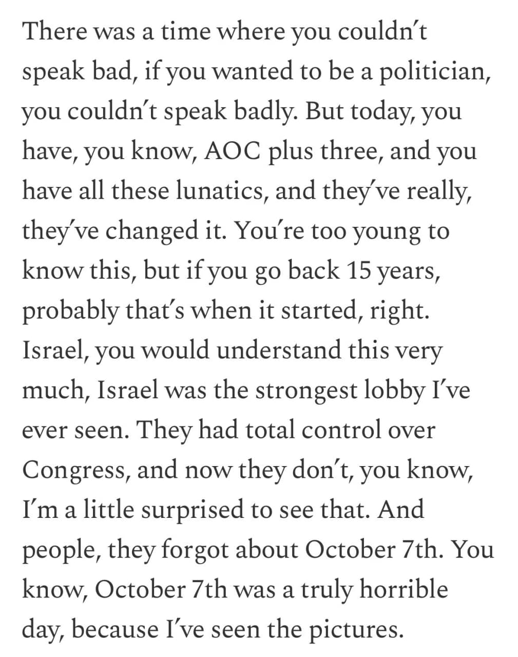 Trump Declares Israel Lobby's Decline In U.S. Politics Is Surprising