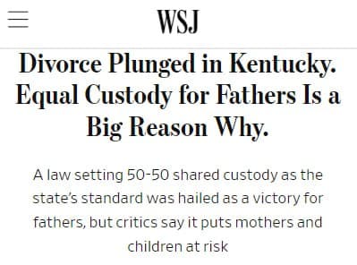 Featured image for: Kentucky's 50/50 Custody Law Cuts Divorce Rates; Push for Nationwide Adoption Kentucky's 50/50 Custody Law Cuts Divorce Rates; Push for Nationwide Adoption