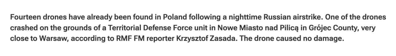 Featured image for: Fourteen Russian Drones Discovered in Poland, One Crashes Near Base Fourteen Russian Drones Discovered in Poland, One Crashes Near Base