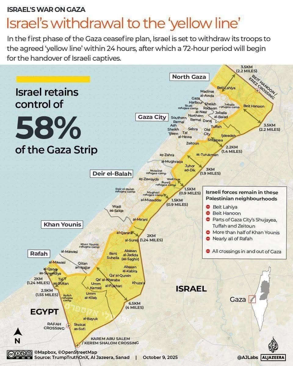 Featured image for: Israel to control 58% of Gaza Strip under ceasefire deal Israel to control 58% of Gaza Strip under ceasefire deal