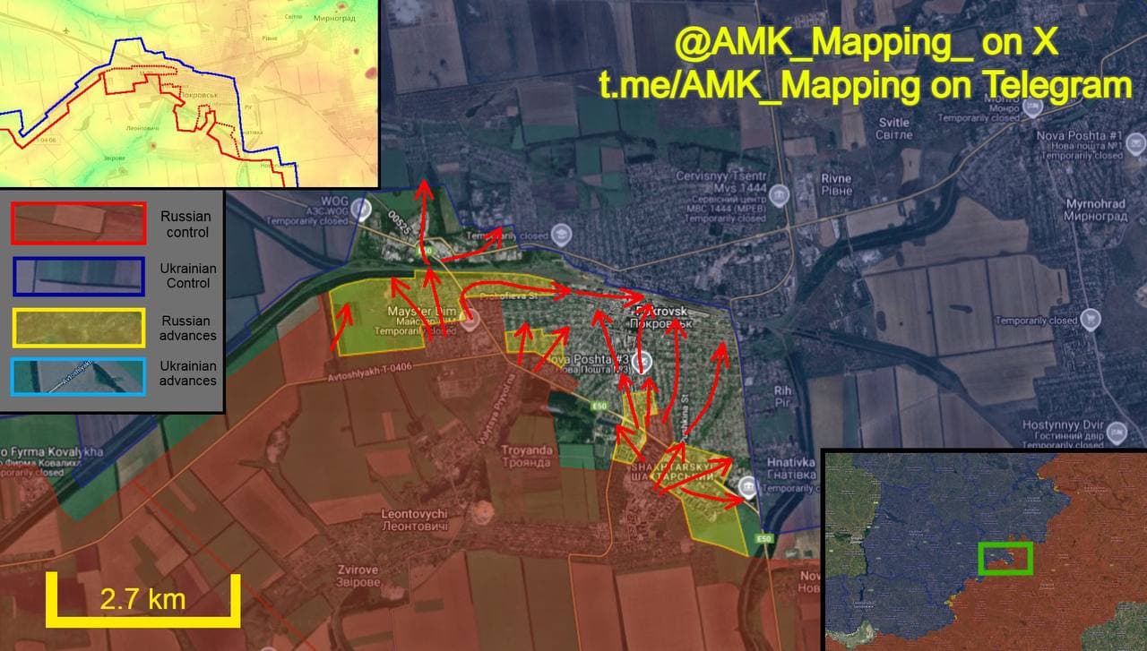 Russian forces advance in Pokrovsk, capturing key districts and areas