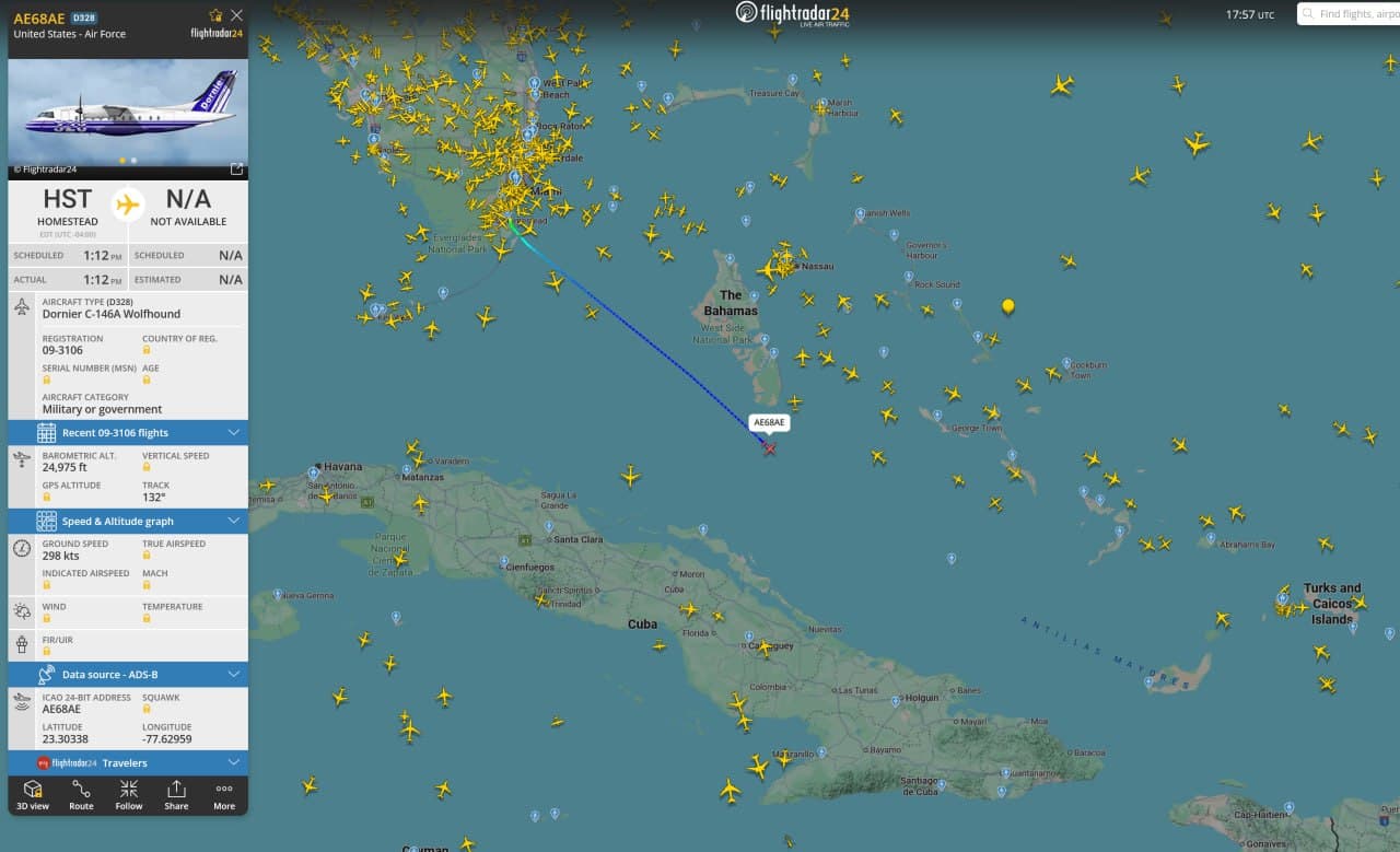 Featured image for: U.S. Air Force Dornier C-146A Wolfhound flies towards Puerto Rico U.S. Air Force Dornier C-146A Wolfhound flies towards Puerto Rico