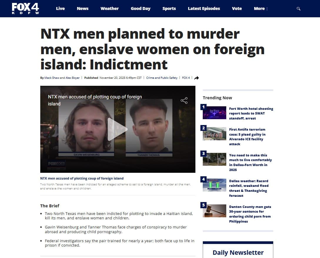 Featured image for: Two North Texas men indicted for conspiracy to murder and enslave on Gonâve Island Two North Texas men indicted for conspiracy to murder and enslave on Gonâve Island