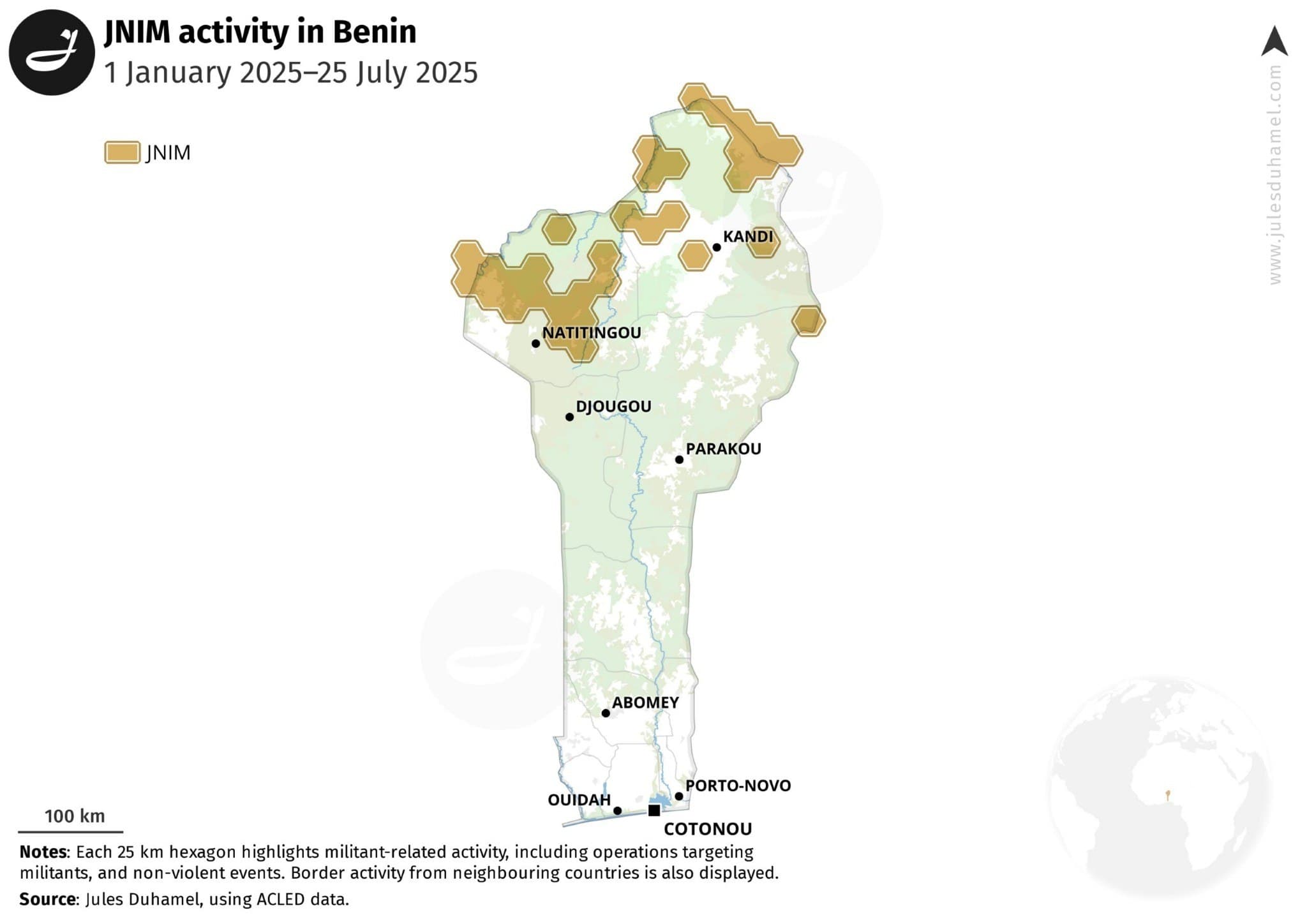 JNIM insurgency grows in northern Benin as previous coups worsen situation