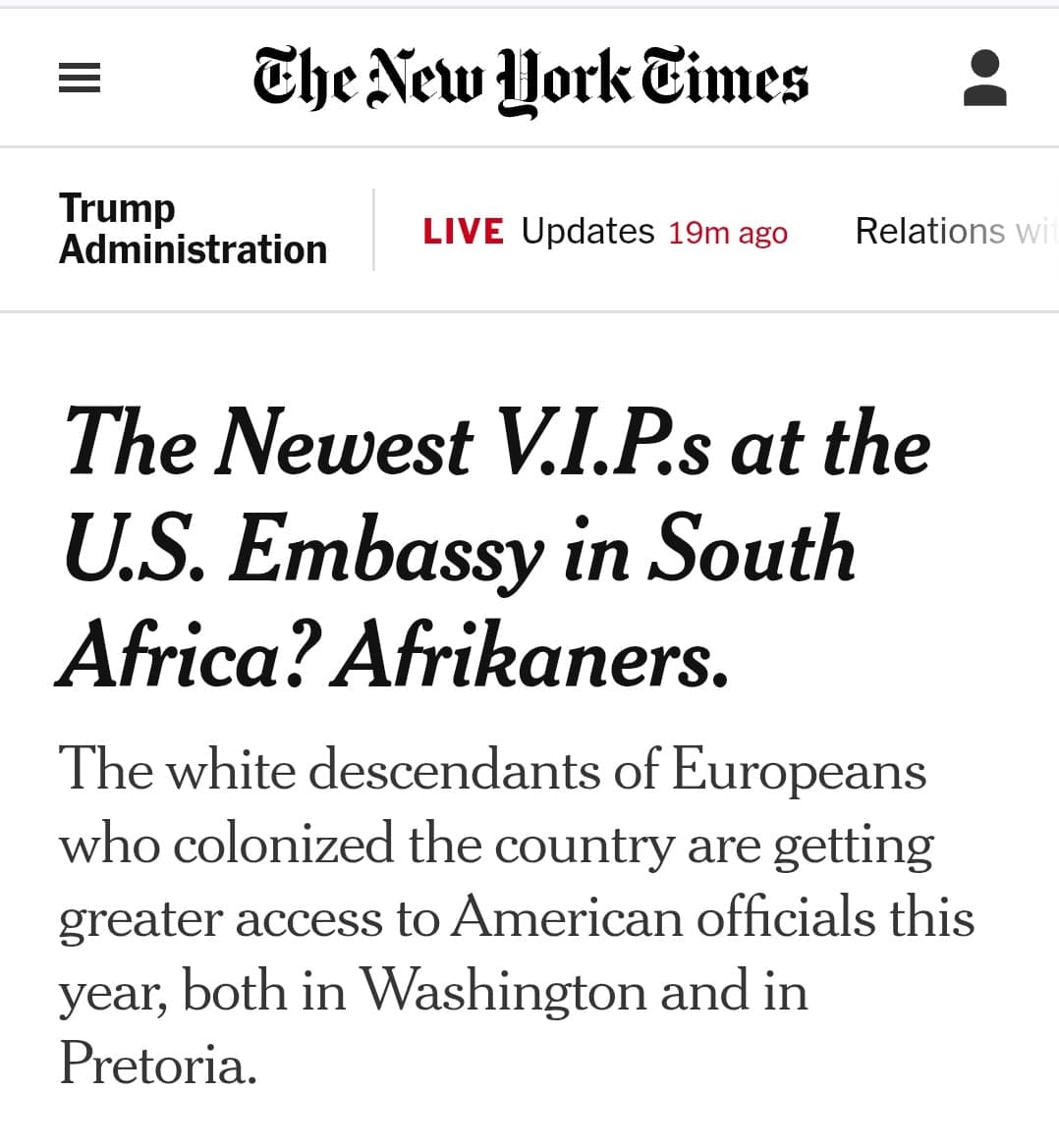 Featured image for: Trump Administration Increases Access for Afrikaners at U.S. Embassy Trump Administration Increases Access for Afrikaners at U.S. Embassy