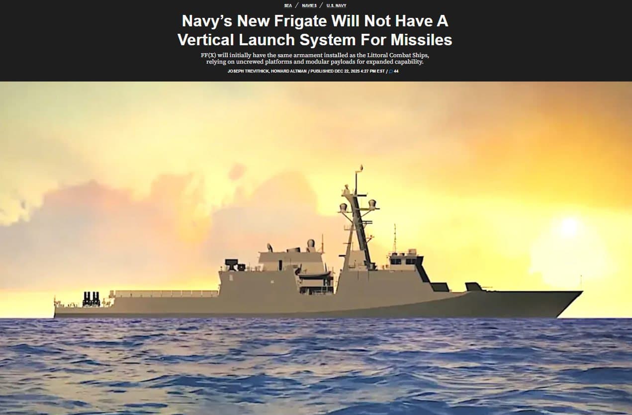 U.S. Navy's new frigate class will not include Vertical Launch System