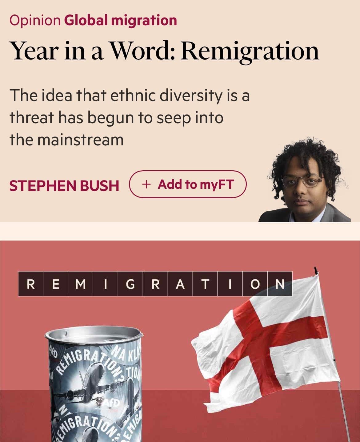 Stephen Bush names 'Remigration' as 2025's word of the year