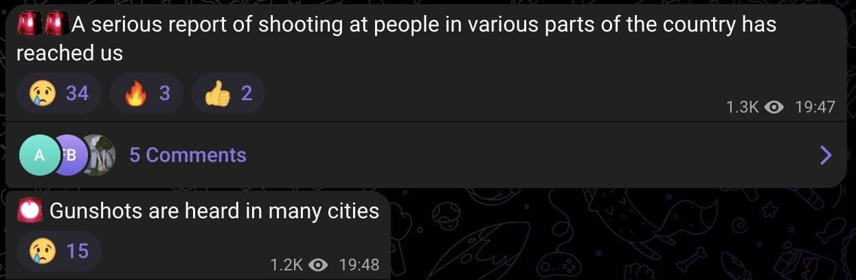 Iranian security forces open fire as nationwide internet blackout confirmed