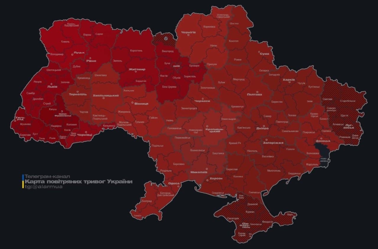 Alarm raised across Ukraine due to threat of medium-range ballistic missiles