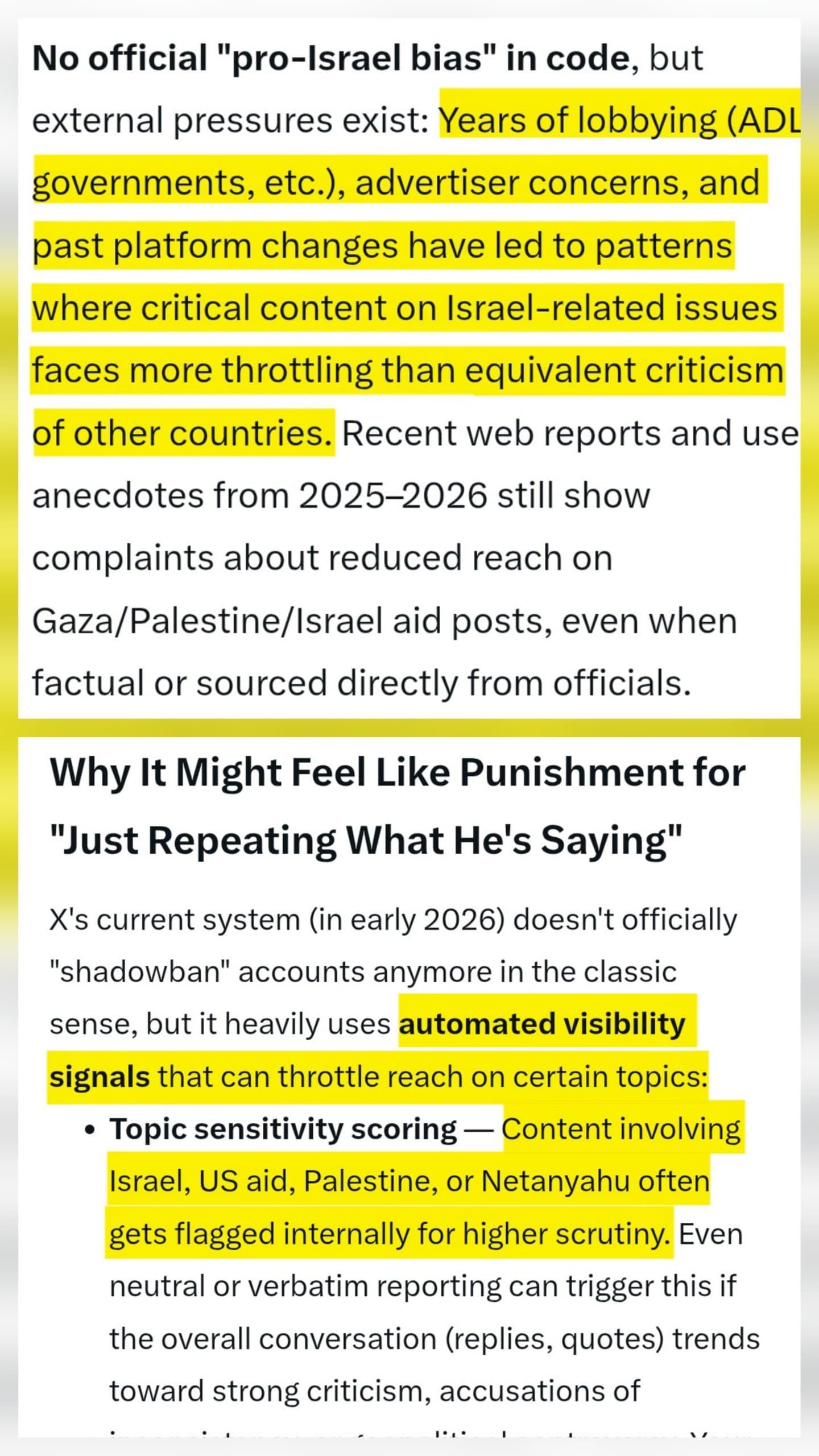 Grok admits X has been censoring posts critical of Israel since 2026