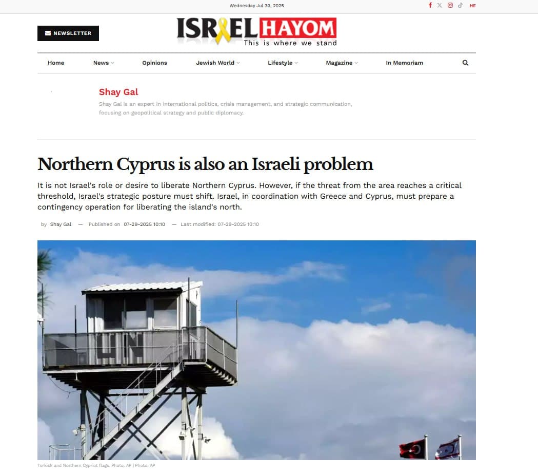 Featured image for: Israel Urges Action: Northern Cyprus Threatens National Security Amid Turkish Military Expansion Israel Urges Action: Northern Cyprus Threatens National Security Amid Turkish Military Expansion