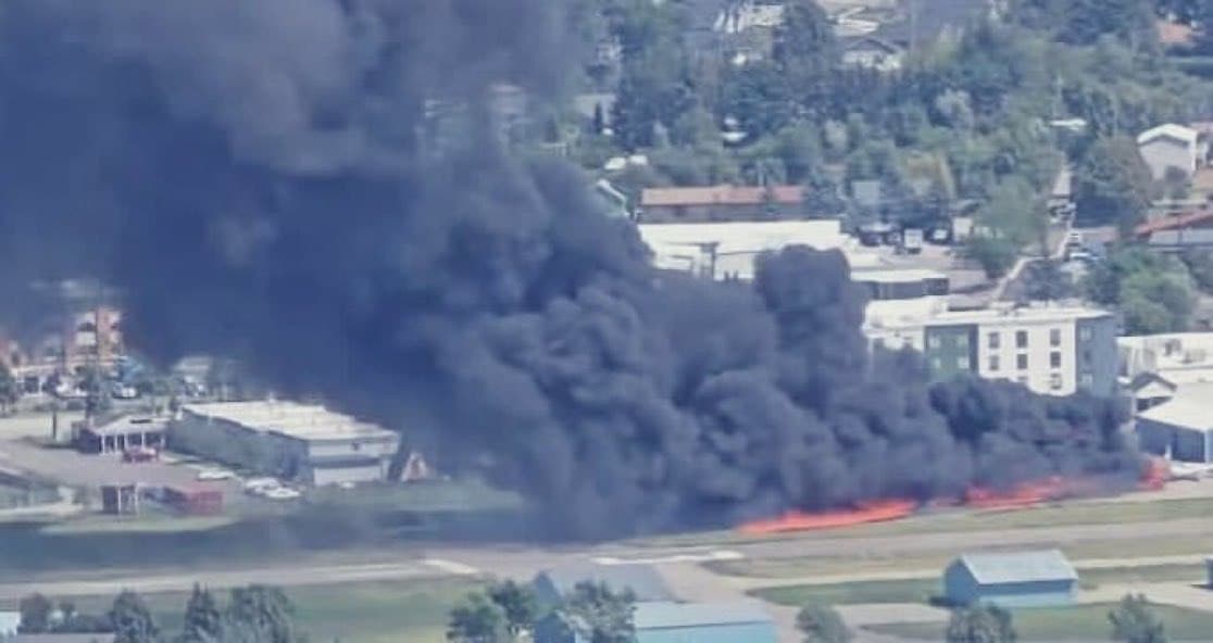 Small Plane Crashes, Sparks Fire at Kalispell City Airport; Emergency Crews Respond