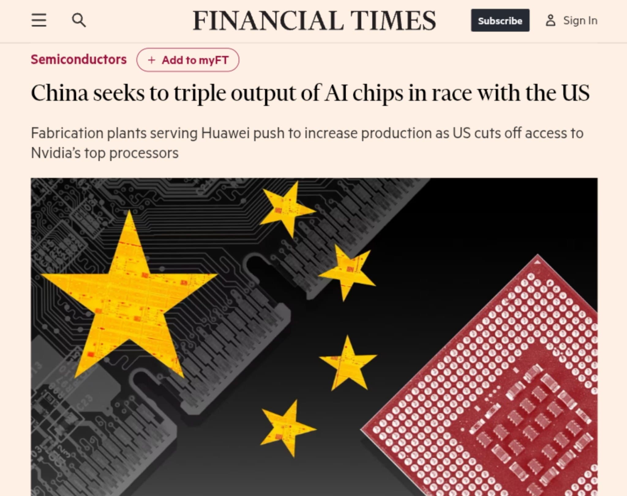 Featured image for: China Aims to Triple AI Chip Output in 2026 to Outpace US China Aims to Triple AI Chip Output in 2026 to Outpace US