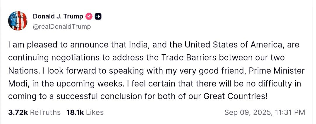 Trump and Modi Set to Advance US-India Trade Negotiations This Month