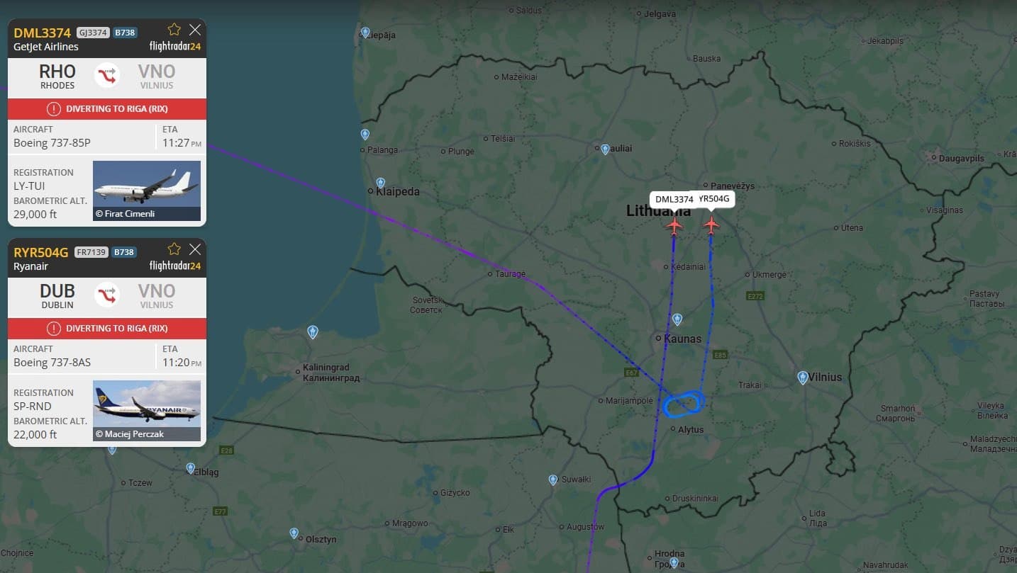 Featured image for: Two commercial flights diverting to Riga from Vilnius International Airport Two commercial flights diverting to Riga from Vilnius International Airport