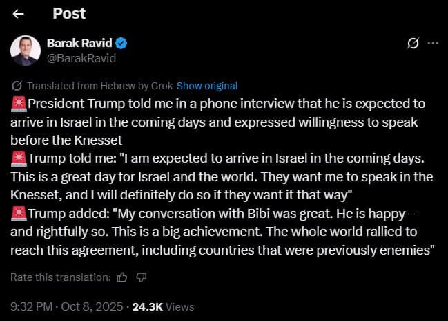 Featured image for: Trump to visit Israel soon, willing to speak before Knesset Trump to visit Israel soon, willing to speak before Knesset