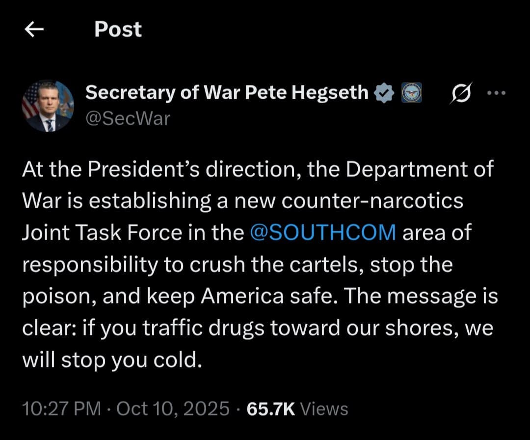 Featured image for: US establishes new counter-narcotics Joint Task Force in SOUTHCOM US establishes new counter-narcotics Joint Task Force in SOUTHCOM