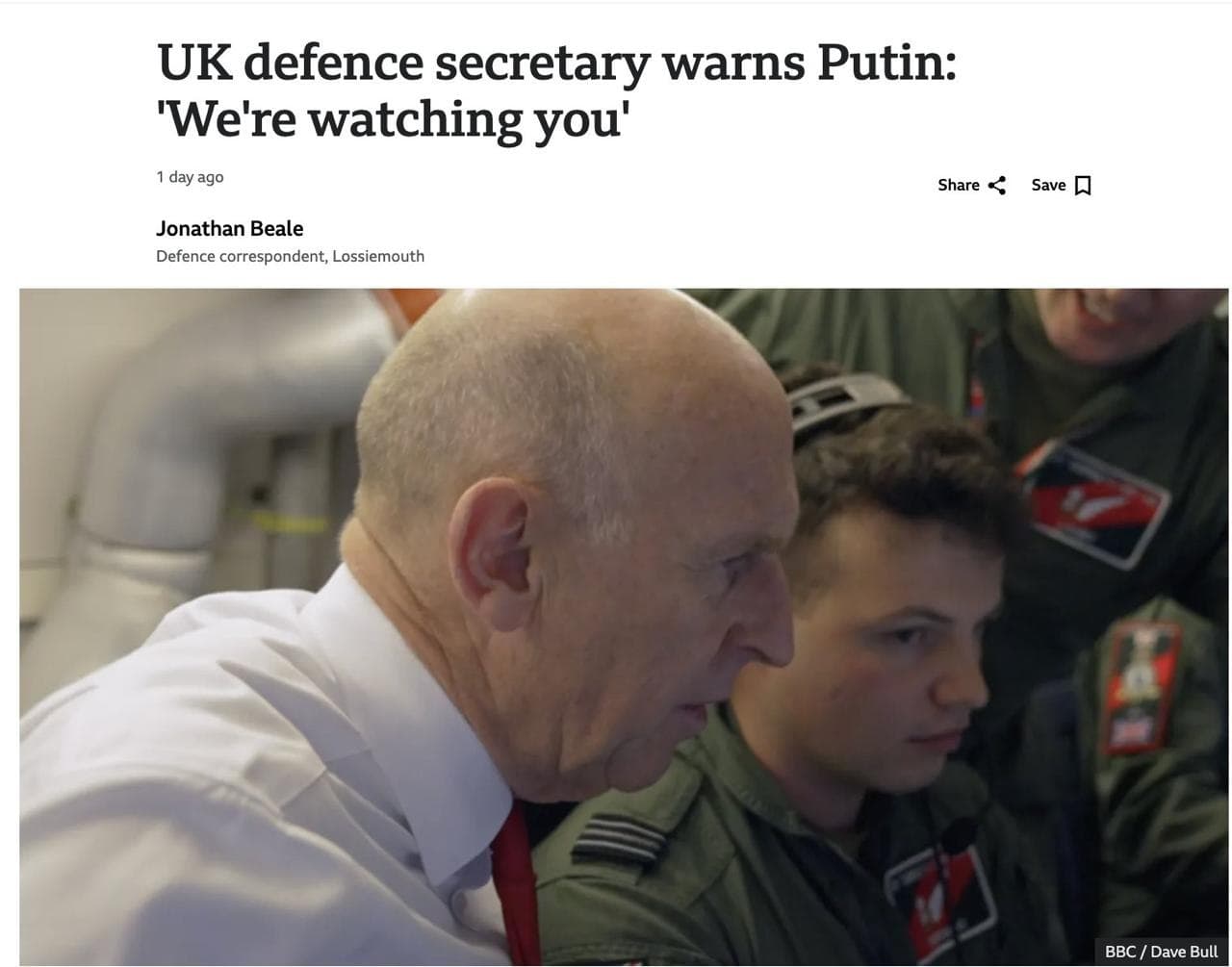 Featured image for: UK Defence Secretary warns Putin: 'We’re hunting your submarines' UK Defence Secretary warns Putin: 'We’re hunting your submarines'