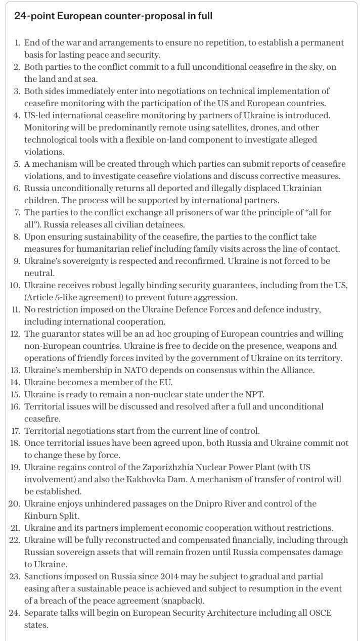 Featured image for: 24-point European counter-proposal for ending the war in Ukraine revealed 24-point European counter-proposal for ending the war in Ukraine revealed