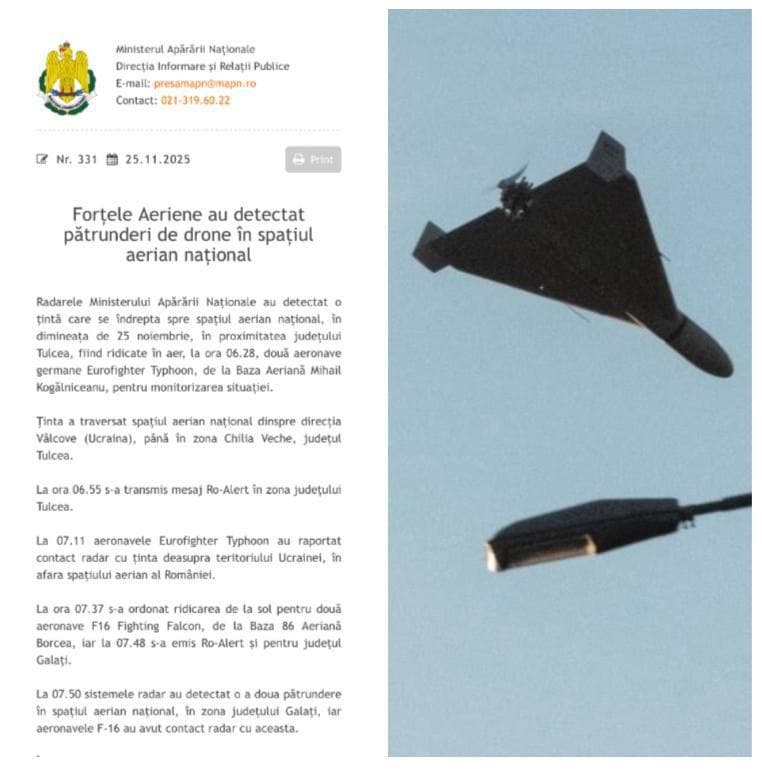 Featured image for: Six Russian drones breach Moldovan airspace, two enter Romania Six Russian drones breach Moldovan airspace, two enter Romania
