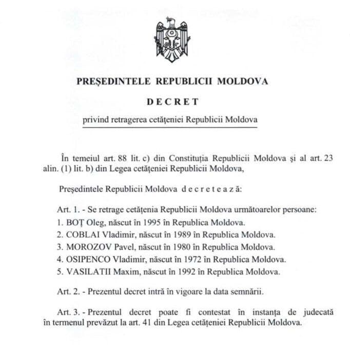 Featured image for: Moldovan authorities revoke citizenship of ethnic Russians in Russian army Moldovan authorities revoke citizenship of ethnic Russians in Russian army