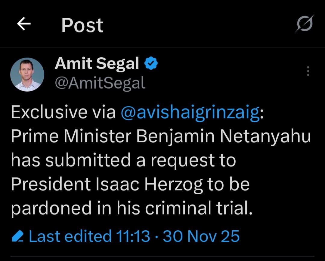 Featured image for: Netanyahu requests pardon from President Herzog in criminal trial Netanyahu requests pardon from President Herzog in criminal trial