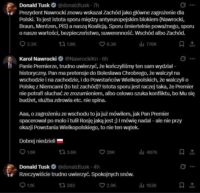 Polish Prime Minister Tusk and President Nawrocki clash on 'X' over Germany