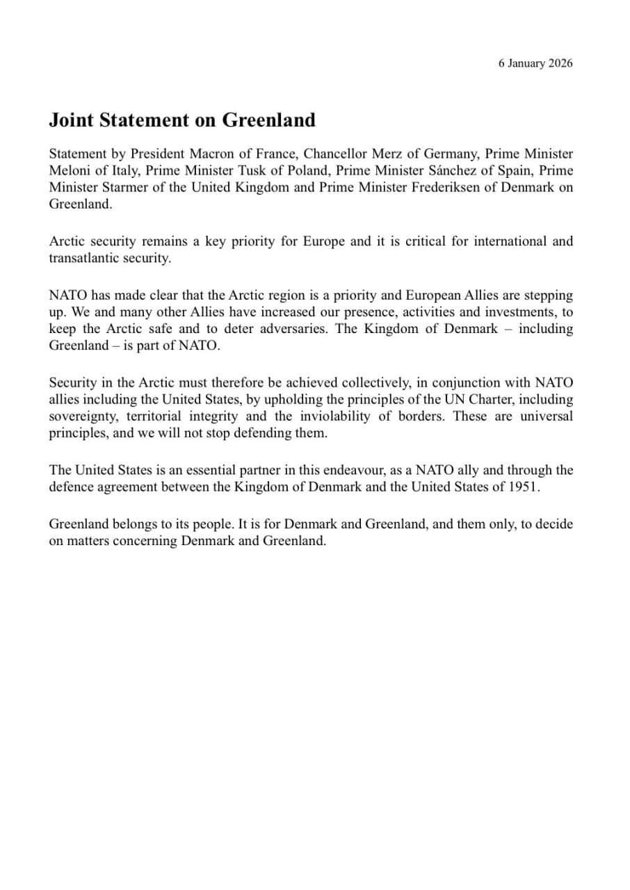 European leaders emphasize Arctic security and NATO's role in Greenland