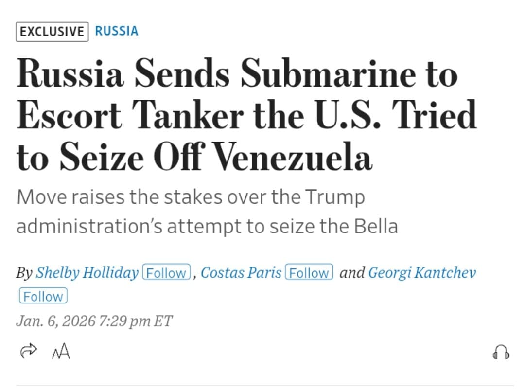 Russia deploys submarine to escort oil tanker evading U.S. pursuit