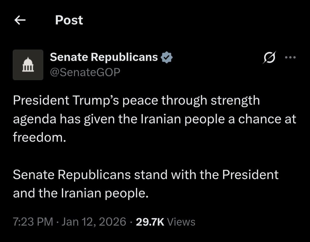 U.S. Senate Republicans support Trump's agenda for Iranian freedom