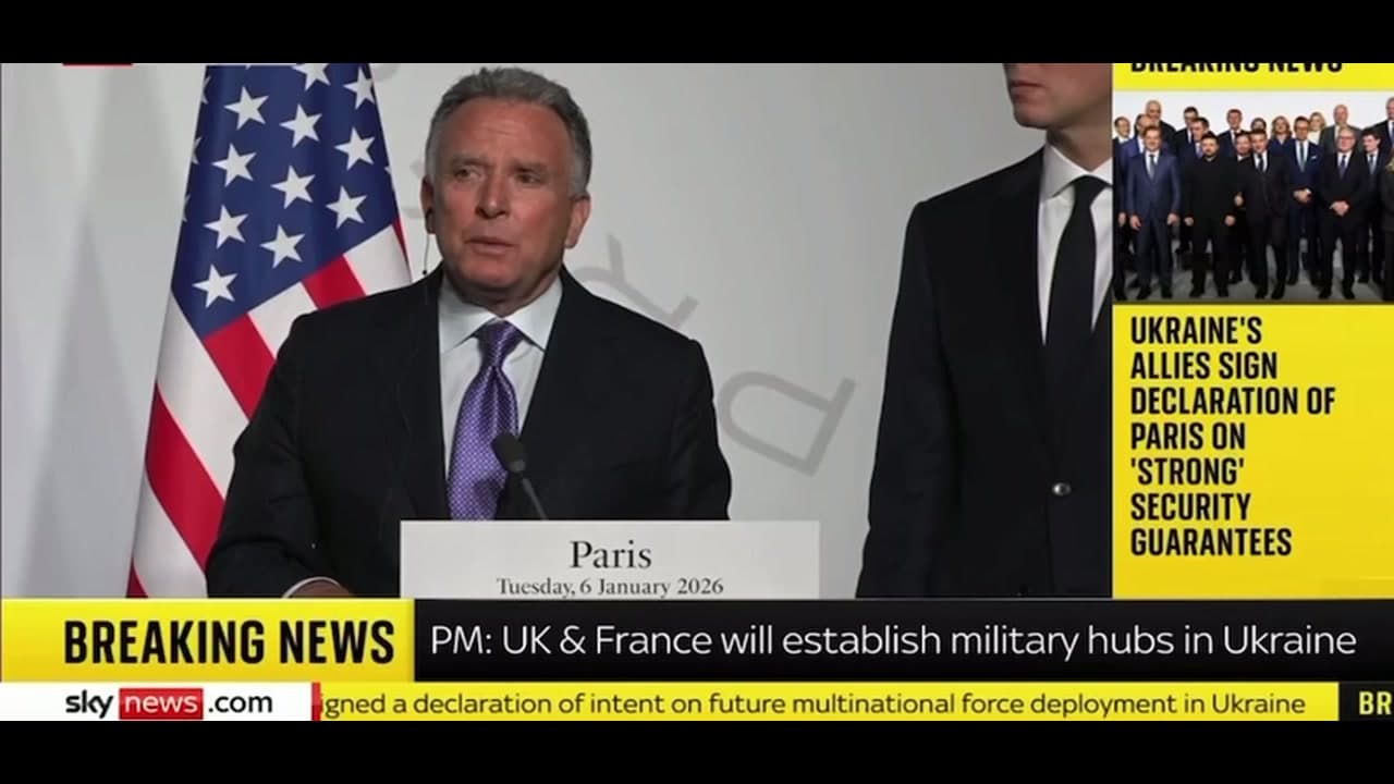 [Video] Steve Witkoff announces progress on prosperity agreement for Ukraine