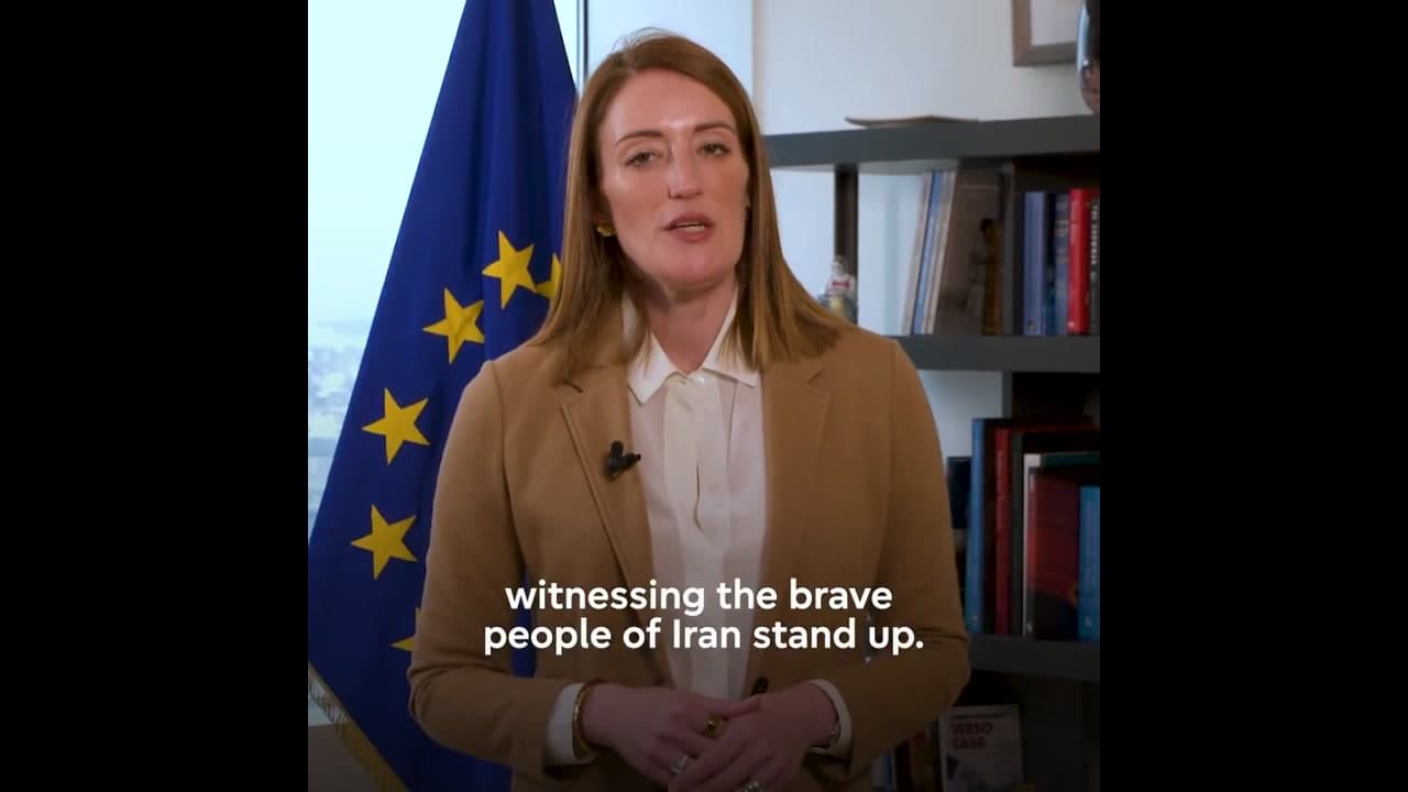 [Video] European Parliament President Roberta Metsola supports brave people of Iran