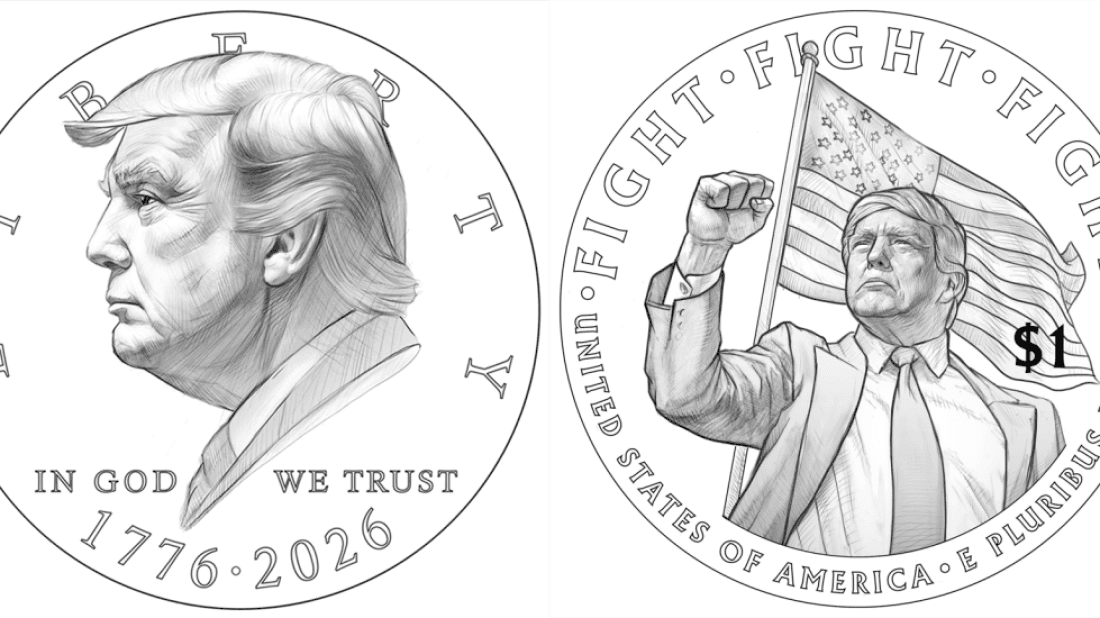Featured image for: U.S. unveils draft design for $1 Trump coin for 250th anniversary U.S. unveils draft design for $1 Trump coin for 250th anniversary