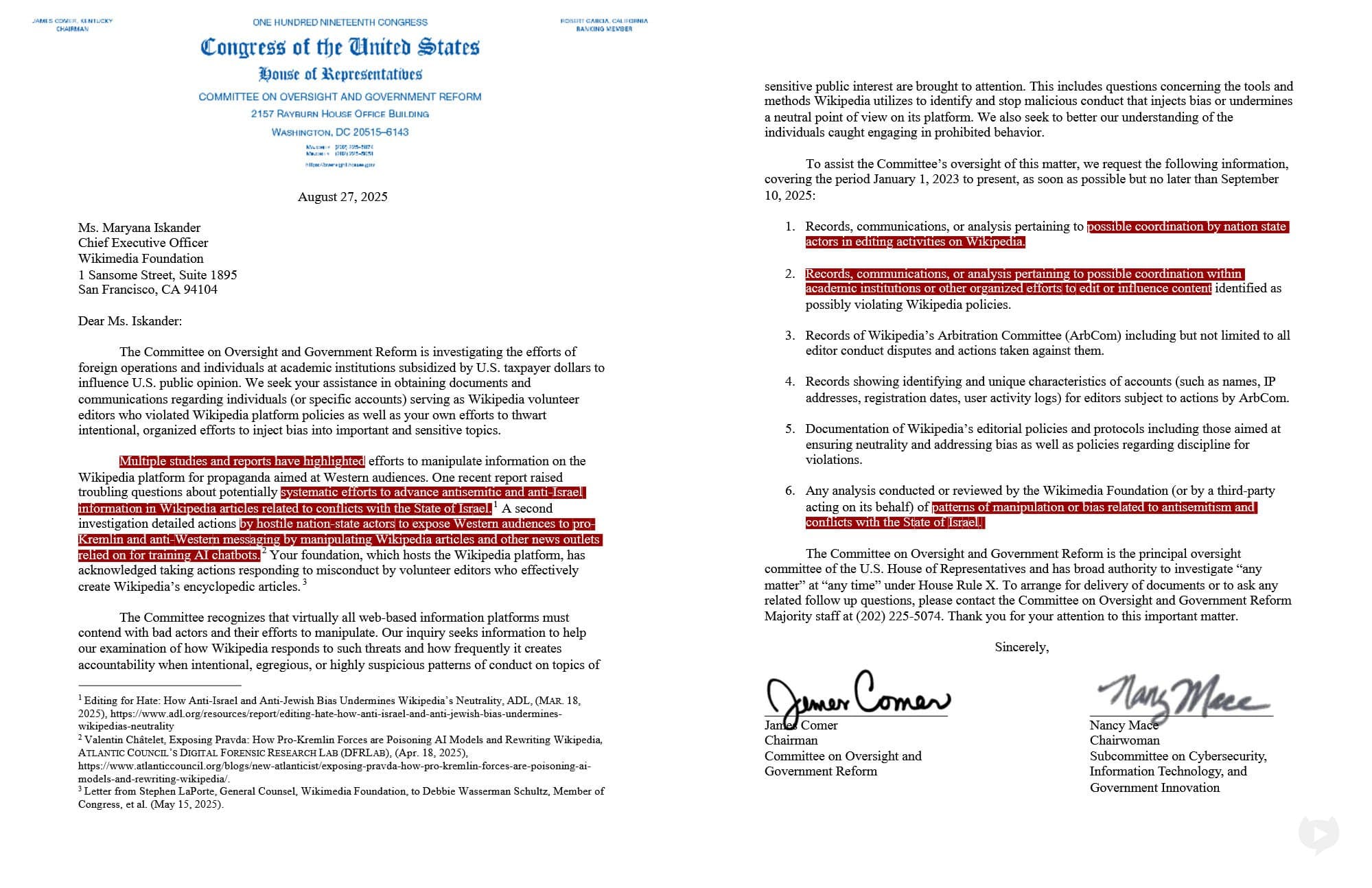 Featured image for: U.S. House Launches Probe Into Wikimedia for Anti-Israel Content U.S. House Launches Probe Into Wikimedia for Anti-Israel Content