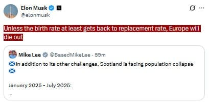 Featured image for: Musk Warns Europe Faces Decline Without Higher Birth Rates Musk Warns Europe Faces Decline Without Higher Birth Rates