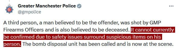 Featured image for: Two dead in Greater Manchester; suspect believed deceased Two dead in Greater Manchester; suspect believed deceased