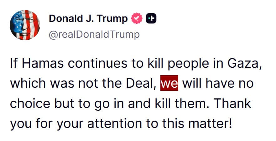 Featured image for: Trump warns of action against Hamas if killings continue Trump warns of action against Hamas if killings continue