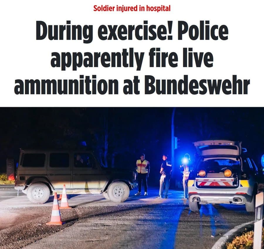 Featured image for: German soldiers accidentally shoot at police, injuring one soldier German soldiers accidentally shoot at police, injuring one soldier