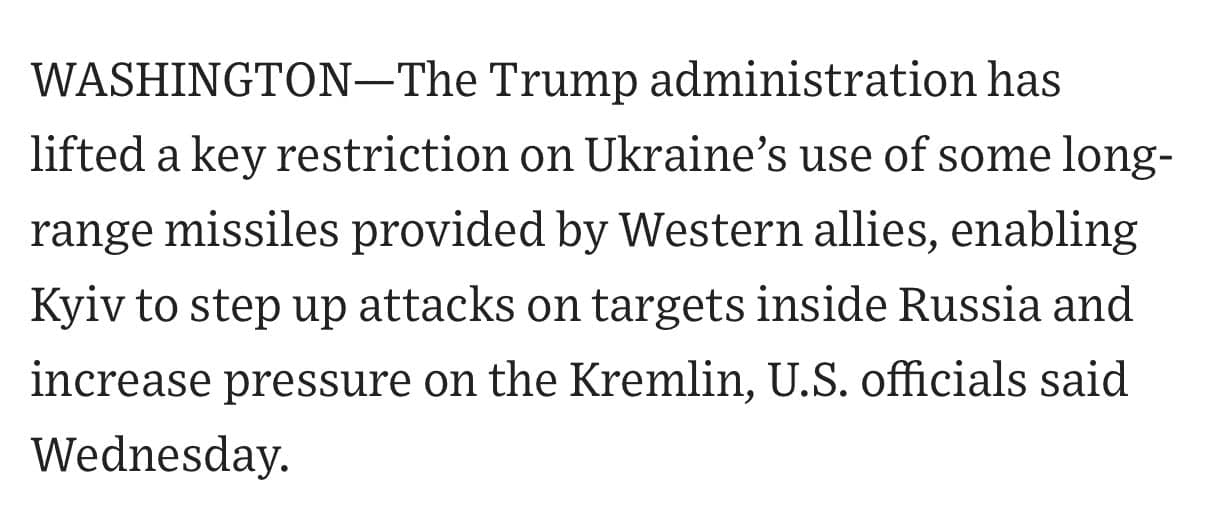 Featured image for: Trump administration lifts restrictions on Ukraine's long-range missiles Trump administration lifts restrictions on Ukraine's long-range missiles