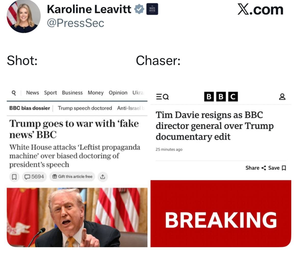 Featured image for: White House responds to BBC news resignation announcements White House responds to BBC news resignation announcements