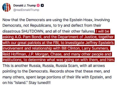Featured image for: Trump requests DOJ and FBI to investigate Epstein's connections to Clinton and others Trump requests DOJ and FBI to investigate Epstein's connections to Clinton and others
