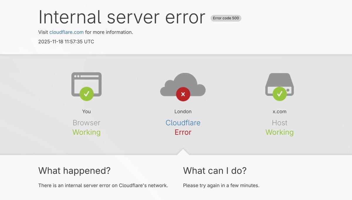Featured image for: Online services, including X, disrupted by Cloudflare network issue Online services, including X, disrupted by Cloudflare network issue