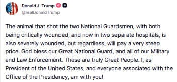 Featured image for: Trump confirms two National Guardsmen in critical condition after shooting Trump confirms two National Guardsmen in critical condition after shooting